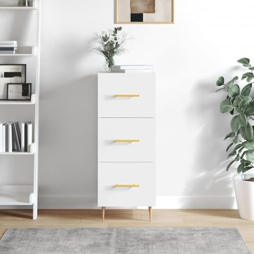 homiuse Sideboard aus Holz Multifunktionale Möbel für Wohnzimmer Schlafzimmer Büro oder Flur Beistellschrank Minimalistischen Design Hochglanz-Weiß 34,5x34x90 cm homiuse Sideboard aus Holz Multifunktionale Möbel für Wohnzimmer Schlafzimmer Büro oder Flur Beistellschrank Minimalistischen Design Hochglanz-Weiß 34,5x34x90 cm von homiuse