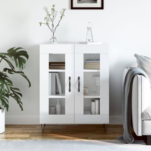 homiuse Sideboard aus Holz Multifunktionale Möbel für Wohnzimmer Schlafzimmer Büro oder Flur Beistellschrank Minimalistischen Design Hochglanz-Weiß 69,5x34x90 cm homiuse Sideboard aus Holz Multifunktionale Möbel für Wohnzimmer Schlafzimmer Büro oder Flur Beistellschrank Minimalistischen Design Hochglanz-Weiß 69,5x34x90 cm von homiuse