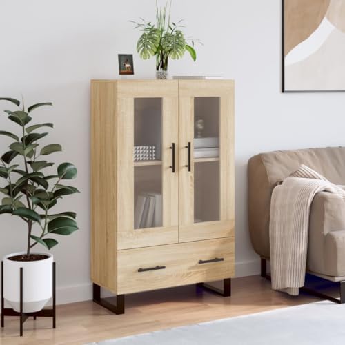 homiuse Sideboard aus Holz Multifunktionale Möbel für Wohnzimmer Schlafzimmer Büro oder Flur Beistellschrank Minimalistischen Design Sonoma-Eiche 69,5x31x115 cm von homiuse
