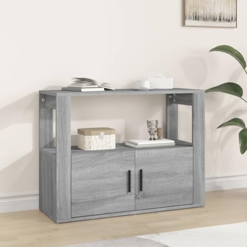 homiuse Sideboard aus Holz Multifunktionale Möbel für Wohnzimmer Schlafzimmer Büro oder Flur Minimalistischen Design Beistellschrank Grau Sonoma 80x30x60 cm von homiuse