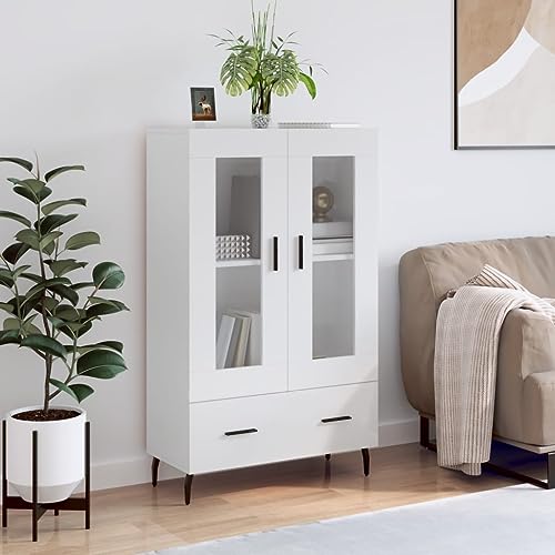 homiuse Sideboard aus Holz Multifunktionale Möbel für Wohnzimmer Schlafzimmer Büro oder Flur Minimalistischen Design Beistellschrank Hochglanz-Weiß 69,5x31x115 cm homiuse Sideboard aus Holz Multifunktionale Möbel für Wohnzimmer Schlafzimmer Büro oder Flur Minimalistischen Design Beistellschrank Hochglanz-Weiß 69,5x31x115 cm von homiuse