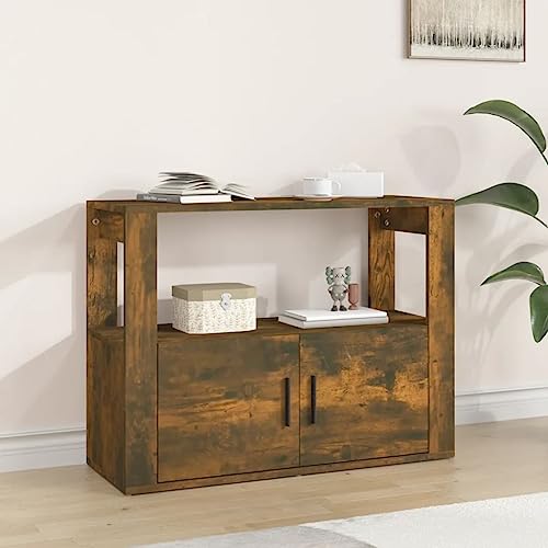 homiuse Sideboard aus Holz Multifunktionale Möbel für Wohnzimmer Schlafzimmer Büro oder Flur Minimalistischen Design Beistellschrank Räuchereiche 80x30x60 cm homiuse Sideboard aus Holz Multifunktionale Möbel für Wohnzimmer Schlafzimmer Büro oder Flur Minimalistischen Design Beistellschrank Räuchereiche 80x30x60 cm von homiuse
