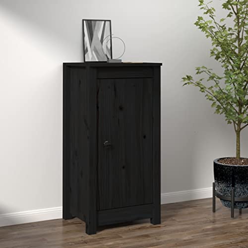 homiuse Sideboard kommode mit schubladen Schwarz kommode 40x35x80 cm 1 Tür komodenschrank Sideboard wohnzimm schmale kommode Holzwerkstoff Badkommode von homiuse