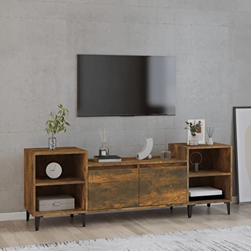 homiuse TV Lowboard Räuchereiche 160x35x55 cm Holzwerkstoff TV Board Fernsehschrank Fernsehtisch TV-Schrank TV Kommode Fernseher Schrank TV Schrank Hoch TV-bänke & lowboards TV Cabinet von homiuse