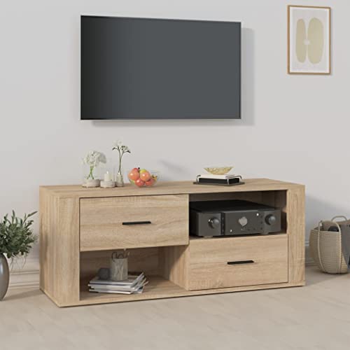 homiuse TV Lowboard Sonoma-Eiche 100x35x40 cm TV-Schrank TV Board Fernsehschrank Fernsehtisch TV-Schrank TV Kommode Fernseher Schrank TV Schrank Hoch TV-bänke & lowboards TV Cabinet von homiuse