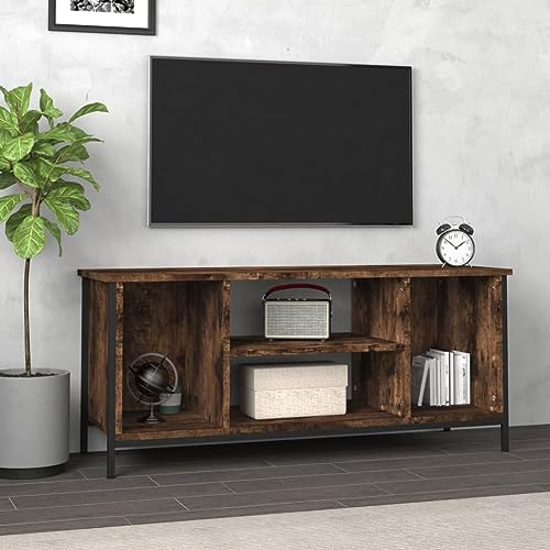 homiuse TV-Schrank Aufbewahrungsschrank Medienschrank Beistelltisch Wohnzimmermöbel Modernes und Elegantes Design Räuchereiche 102x35x45 cm von homiuse
