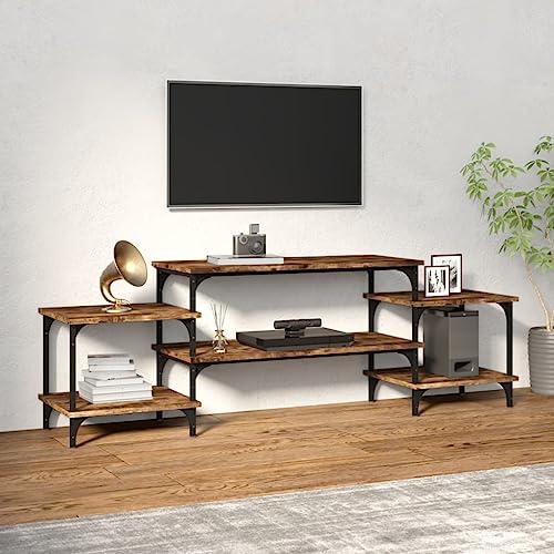 homiuse TV-Schrank Aufbewahrungsschrank Medienschrank Beistelltisch Wohnzimmermöbel Modernes und Elegantes Design Räuchereiche 157x35x52 cm von homiuse