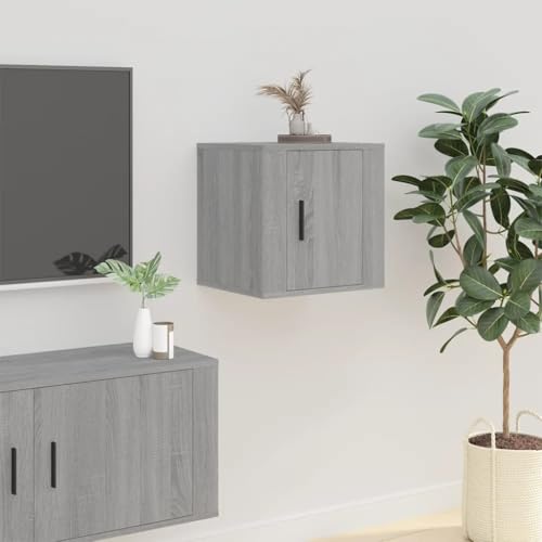 homiuse TV-Schrank Aufbewahrungsschrank TV-Wandschrank Medienschrank Beistelltisch Wohnzimmermöbel Modernes und Elegantes Design Grau Sonoma 40x34,5x40 cm von homiuse