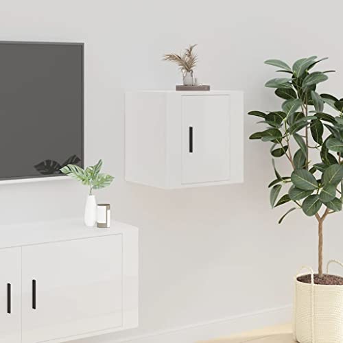 homiuse TV-Schrank Aufbewahrungsschrank TV-Wandschrank Medienschrank Beistelltisch Wohnzimmermöbel Modernes und Elegantes Design Hochglanz-Weiß 40x34,5x40 cm von homiuse