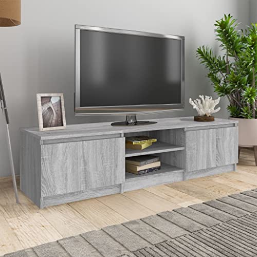 homiuse TV-Schrank Grau Sonoma 140x40x35,5 cm Holzwerkstoff Wohnzimmer MöBel Tv Lowboard Fernsehtisch Fernsehschrank Tv Board Tv Bank Tv Tisch Tv MöBel Industrial MöBel Tv Table Stilvolles Design von homiuse