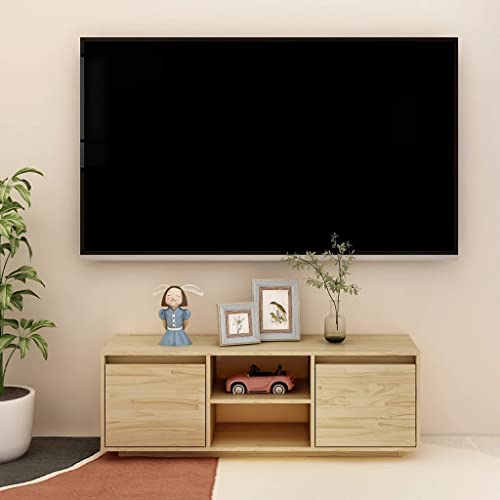 homiuse TV-Schrank TV Lowboard 110x30x40 cm Massivholz Kiefer TV Board Fernsehschrank Fernsehtisch TV Lowboard TV Kommode Fernseher Schrank TV Schrank TV Unterschrank von homiuse