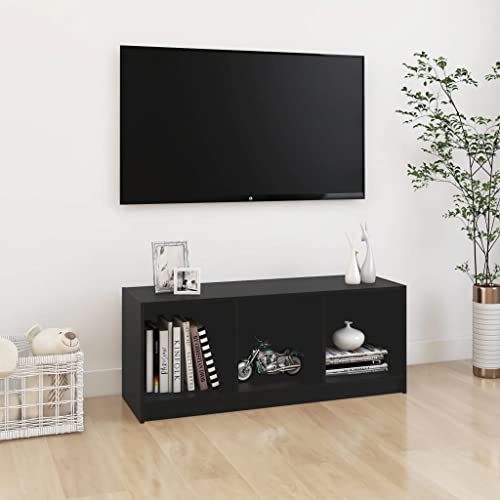 homiuse TV-Schrank TV Lowboard Schwarz 104x33x41 cm Massivholz Kiefer TV Board Fernsehschrank Fernsehtisch TV Lowboard TV Kommode Fernseher Schrank TV Schrank TV Unterschrank von homiuse