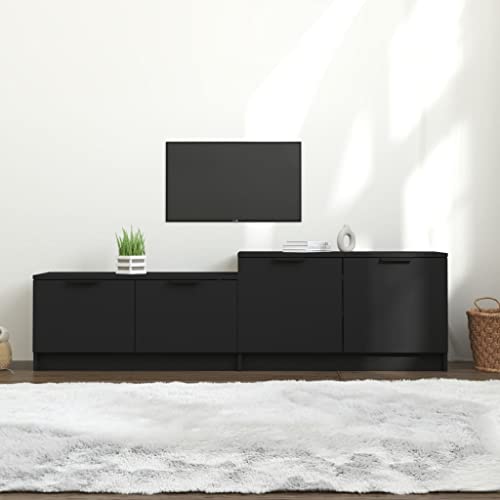 homiuse TV-Schrank TV Lowboard Schwarz 158,5x36x45 cm Holzwerkstoff TV Board Fernsehschrank Fernsehtisch TV Kommode Fernseher Schrank TV Schrank TV Unterschrank TV Cabinet von homiuse