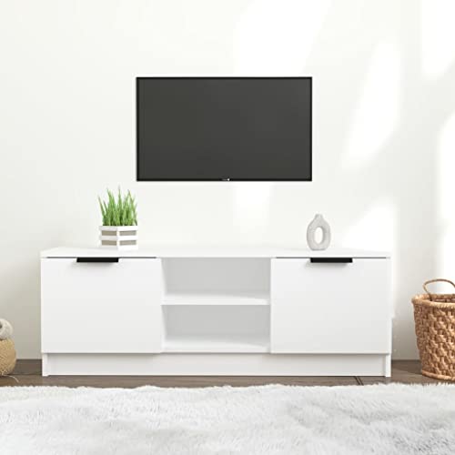 homiuse TV-Schrank TV Lowboard Weiß 102x35x36,5 cm Holzwerkstoff TV Board Fernsehschrank Fernsehtisch TV Kommode Fernseher Schrank TV Schrank TV Unterschrank TV Cabinet von homiuse