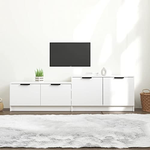 homiuse TV-Schrank TV Lowboard Weiß 158,5x36x45 cm Holzwerkstoff TV Board Fernsehschrank Fernsehtisch TV Kommode Fernseher Schrank TV Schrank TV Unterschrank TV Cabinet von homiuse