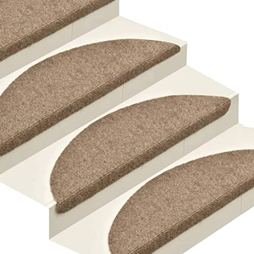 homiuse Treppenmatten Selbstklebend 15 STK. Creme 65x21x4 cm Nadelvlies Treppenstufen Matten Modern Stufenteppich Stufenmatten Innen Treppenstufen Antirutsch Treppenstufen Schutz Warm & Komfortabel von homiuse