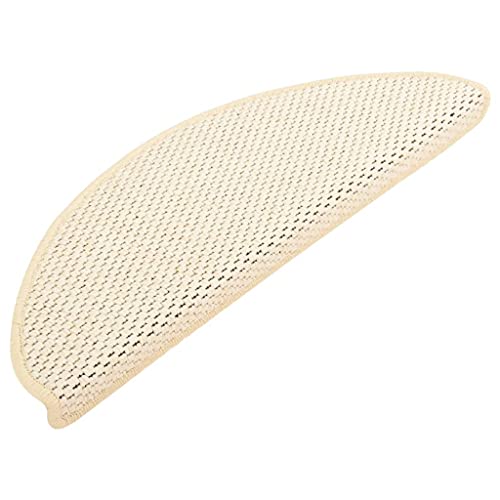 homiuse Treppenmatten Selbstklebend Sisal-Optik 15 STK. 65x25 cm Creme Treppenstufen Matten Modern Stufenteppich Stufenmatten Innen Treppenstufen Antirutsch Treppenstufen Schutz Komfortabel & Warm von homiuse