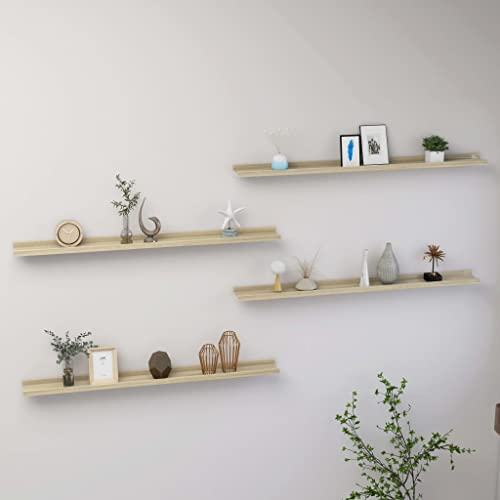 homiuse Wandregal 4 STK. Sonoma-Eiche Wandregal Holz Wand BüCherregal Wandregal KüChe KüChenregal Wand Regale FüR WäNde Wandregal Kinderzimmer Wandboard Wall Shelf Bookshelf 100x9x3 cm homiuse Wandregal 4 STK. Sonoma-Eiche Wandregal Holz Wand BüCherregal Wandregal KüChe KüChenregal Wand Regale FüR WäNde Wandregal Kinderzimmer Wandboard Wall Shelf Bookshelf 100x9x3 cm von homiuse