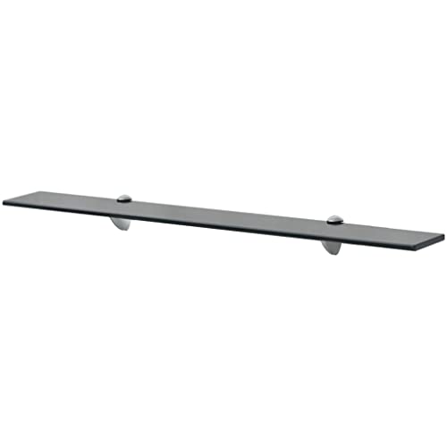 homiuse Wandregal Schwebendes Regal Glas 80x20 cm 8 mm Regal Wand KüChe Regale FüR WäNde HäNgeregal Wandboard Shelf Regal Badezimmer Bilderleiste Kleines Regal Schwarz von homiuse