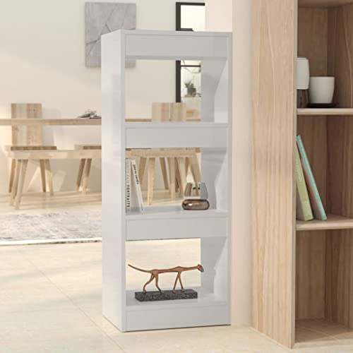 homiuse Wohnzimmer MöBel Hochglanz-Weiß 40x30x103 cm Holzregal Raumteiler Regal Holzregal Wohnzimmer MöBel Regal Holz MöBel FüR Arbeitszimmer Raumtrenner Regal Bookshelf WüRfelregal Treppenregal von homiuse