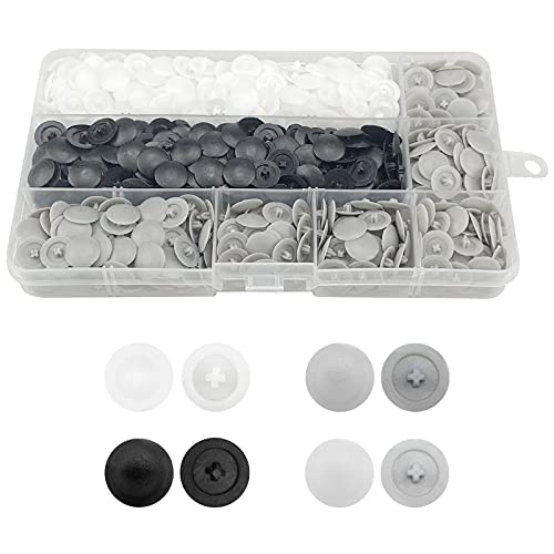 900pcs Regal Loch Cap Möbel Abdeckkappe Bohrloch Blindstopfen Lochstopfen Stecker Rund 5mm Abdeckkappen für Schrauben, für Küchenschrank Bücherregal einstellbar Regal(schwarz, weiß, grau) von homsyway