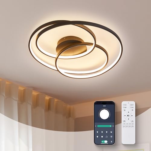 homwarmy LED Deckenleuchte Deckenlampen mit Fernbedienung 55W Deckenlampe Schwarz Deckenlampe Schlafzimmer Modern Deckenleuchte Wohnzimmer 55cm Deckenlampe Küche Deckenleuchte Dimmbar homwarmy LED Deckenleuchte Deckenlampen mit Fernbedienung 55W Deckenlampe Schwarz Deckenlampe Schlafzimmer Modern Deckenleuchte Wohnzimmer 55cm Deckenlampe Küche Deckenleuchte Dimmbar von homwarmy