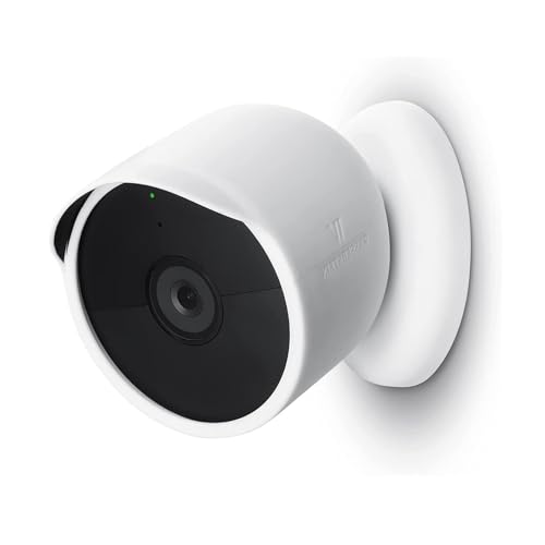 Silikonhülle kompatibel mit Google Nest Cam Battery Home Security Camera System, Google Nest Cam Cover, wasserdichtes Schutzgehäuse aus weichem,langlebigem Silikon für Google Nest Cam, weiß von honecumi