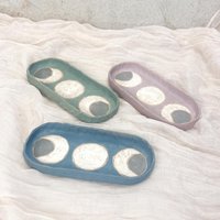 5 "Mondphasen Oval Tablett | Handgemachte Keramikschale von honeyandluster