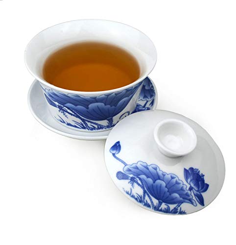 honeylive Gaiwan Chinesisches Kung Fu Sancai Terrine Tablett Tasse Tee Set Schüssel Untertasse Deckel Teetasse (einfach B) von honeylive