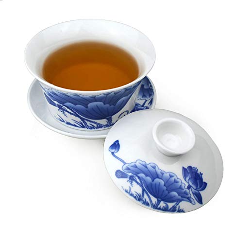 Yxhupot Gaiwan Chinesischer Kung Fu Sancai 237 ml Terrine Tablett, Tasse, Teeset, Schüssel, Untertasse, Deckel, Teetasse (einfach B) von YXHUPOT