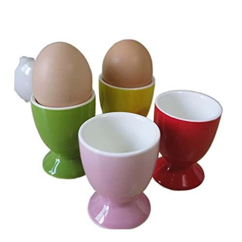 hongbanlemp Keramik Eierbecher kreative Bunte Eierbecher Goblet Frühstück hart weich gekochte Eier Halter 4 Farben von hongbanlemp