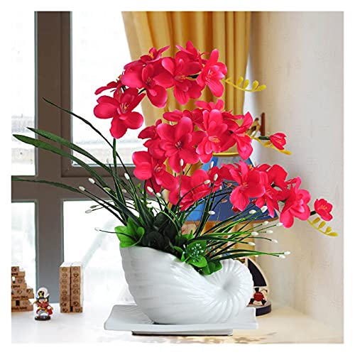 hongbanlemp Kunstpflanzen Topfpflanze Künstliche Blumen mit Topf Gefälschte Blume Orchidee Topf für Home Office Faux Pflanzen Indoor Outdoor Decoration Gefälschte Pflanze im Topf Künstlicher Pflanzen von hongbanlemp