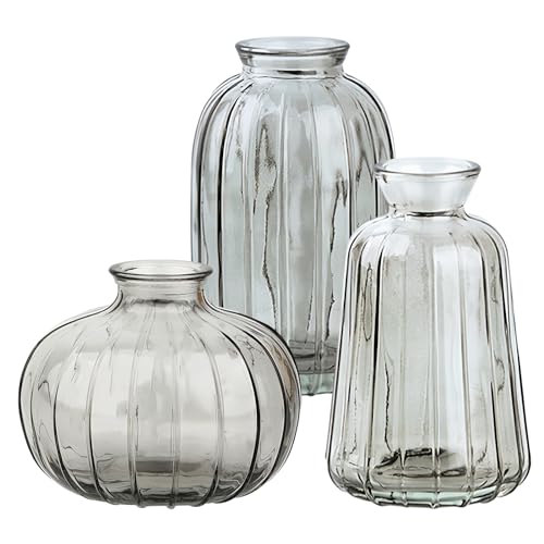 Glasblumenvasen-Set, 3er Pack, kleine dekorative Vasen, minimalistisches und modernes Design für Zuhause und Büro Deko von hongmo
