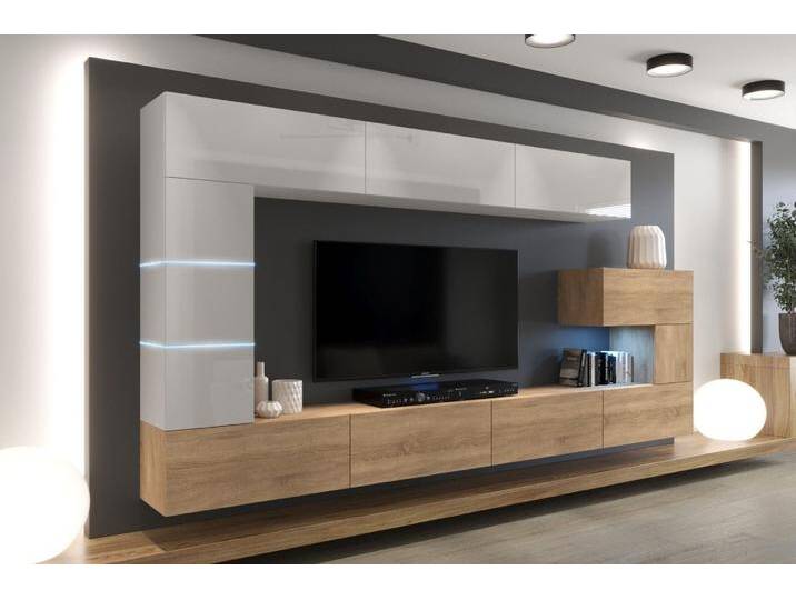 AN89 NEW Möbel für Wohnzimmer Wohnwand Mediawand Schrankwand Wohnschrank von hood.de