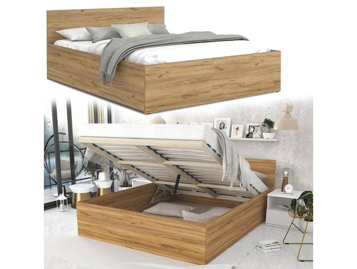 Bett mit Lattenrost Jugendbett Doppelbett mit/ohne Matratze Bettkasten Eiche Bett mit Lattenrost Jugendbett Doppelbett mit/ohne Matratze Bettkasten Eiche von hood.de