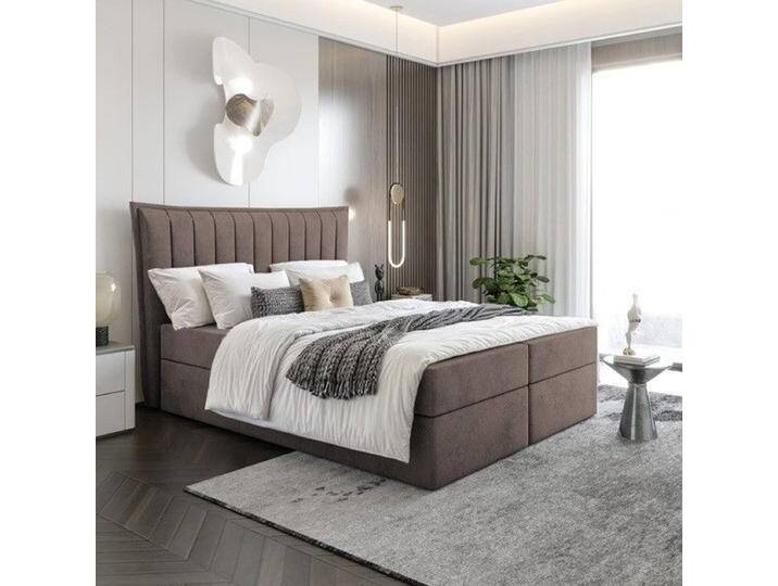 Boxspringbett Bett Doppelbett LUNA mit Bonell-Matratze + 2 Bettkästen , H3 von hood.de
