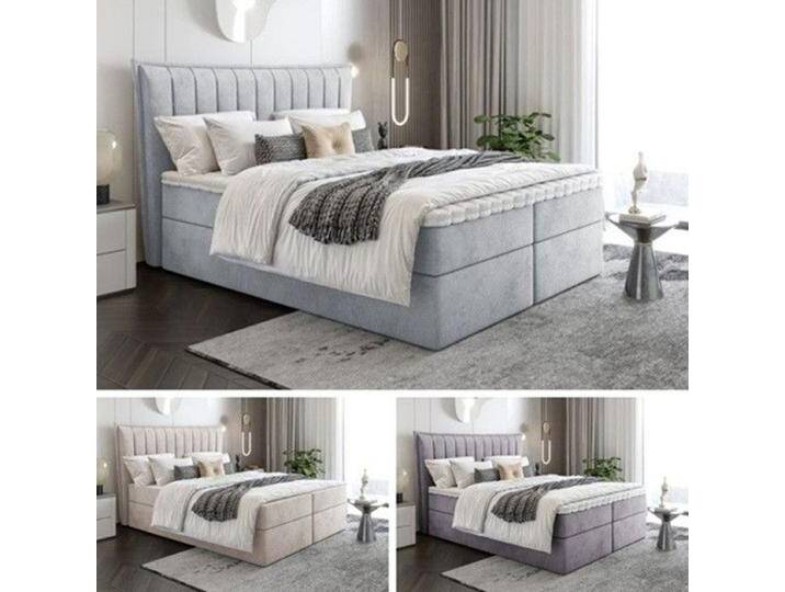 Boxspringbett Bett Doppelbett LUNA mit Bonell-Matratze + 2 Bettkästen , H3 von hood.de