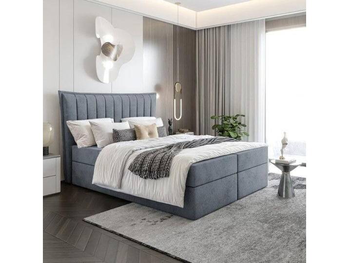 Boxspringbett Bett Doppelbett LUNA mit Bonell-Matratze + 2 Bettkästen , H3 von hood.de