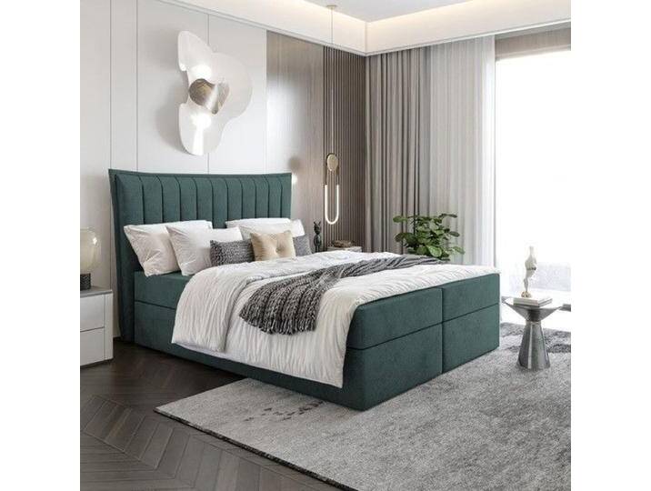 Boxspringbett Bett Doppelbett LUNA mit Bonell-Matratze + 2 Bettkästen , H3 von hood.de