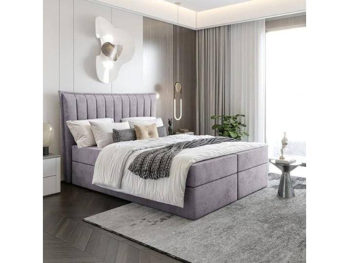 Boxspringbett Bett Doppelbett LUNA mit Bonell-Matratze + 2 Bettkästen , H3 von hood.de