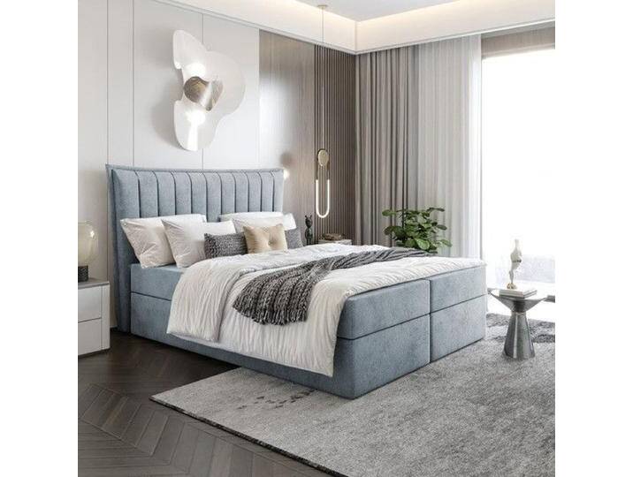 Boxspringbett Bett Doppelbett LUNA mit Bonell-Matratze + 2 Bettkästen , H3 von hood.de