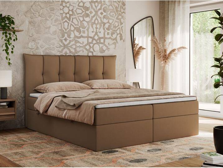 Boxspringbett Premium 10 mit gestepptem Kopfteil Multipocket-Matratze und Topper Boxspringbett Premium 10 mit gestepptem Kopfteil Multipocket-Matratze und Topper von hood.de