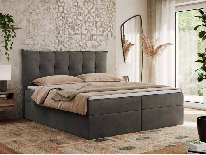 Boxspringbett Premium 10 mit gestepptem Kopfteil Multipocket-Matratze und Topper Boxspringbett Premium 10 mit gestepptem Kopfteil Multipocket-Matratze und Topper von hood.de