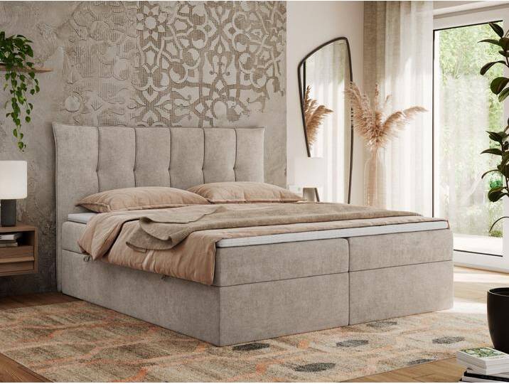 Boxspringbett Premium 10 mit gestepptem Kopfteil Multipocket-Matratze und Topper Boxspringbett Premium 10 mit gestepptem Kopfteil Multipocket-Matratze und Topper von hood.de