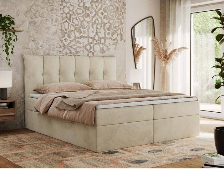 Boxspringbett Premium 10 mit gestepptem Kopfteil Multipocket-Matratze und Topper Boxspringbett Premium 10 mit gestepptem Kopfteil Multipocket-Matratze und Topper von hood.de