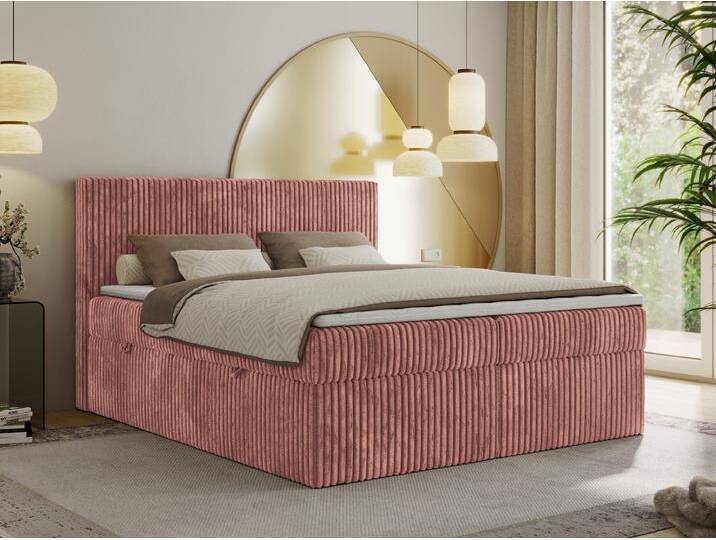 Doppelbett Boxspringbett mit Multipocket-Matratzen und Bettkasten Cordstoff - Tiliano von hood.de
