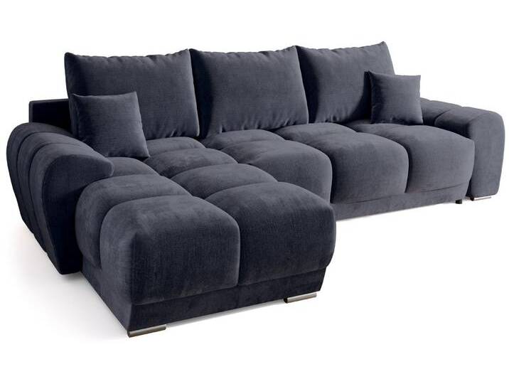 Ecksofa NUBES L-Form mit Schlaffunktion, Eckcouch mit Bettkasten Samtstoff von hood.de