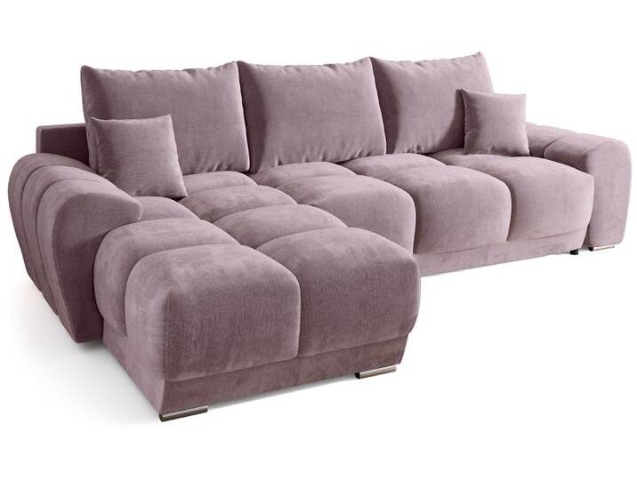 Ecksofa NUBES L-Form mit Schlaffunktion, Eckcouch mit Bettkasten Samtstoff von hood.de
