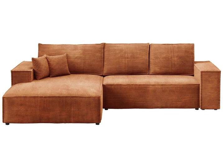 Ecksofa PABLO L-Form mit Schlaffunktion, Sofa Cord Schlafcouch mit Bettkasten Couch von hood.de