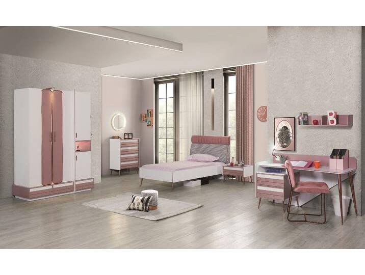 Kinderzimmer Set Rose in Rosa / Weiß von hood.de